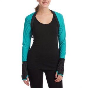 Moxie NWT Cycling Black/Aqua Reflective Contour Bolero Crop Jacket - Medium